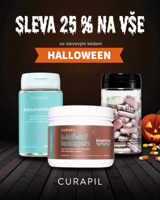 Strašidelná sleva 25 % na všechny produkty Curapil! 🎃 DUO, kolagen, Neuromínek, kosmetika a mnoho dalších za ceny, které...